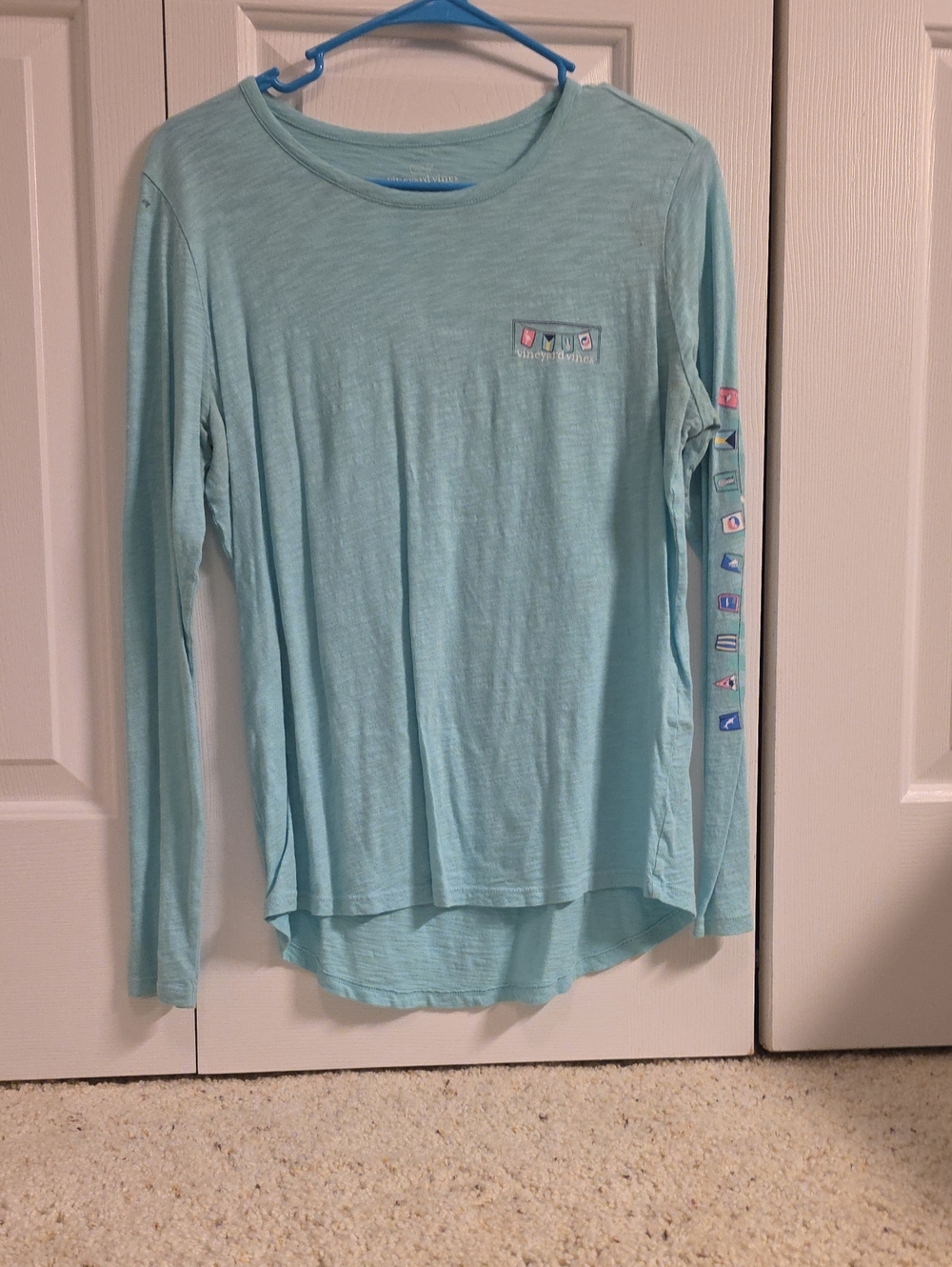 Vineyard Vines Light Aqua Long-Sleeve Graphic Tee
